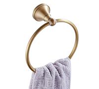 Flybath Anello portasciugamani tondo in ottone per bagno montato a parete, Bronzo Spazzolato