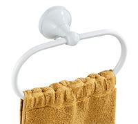 Flybath Ovale Anelli Portasciugamani in ottone antico Portasciugamani per accessori da cucina per bagno Montaggio a parete, Bianca