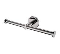 Flybath Porta Carta Igienica Doppio SUS 304 Acciaio Inossidabile Superficie a Specchio Argento Portarotolo Bilaterale da Bagno Montaggio a Parete