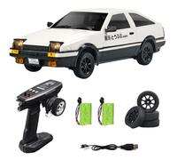 FLYCOLOR 1:18 AE86 Modello LD1801 RC Drift Car 1/18 2.4G Telecomando su Strada ESP Giroscopio LED Mini RC Racing Cars (Bianco)