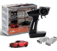 FLYCOLOR TurboRC 1:76 Mini Sport Car 4CH 2.4GHZ Telecomando Completo Proporzionale RTR Kit con 2 Shell Sostituibile del Corpo (C75-Rosso)