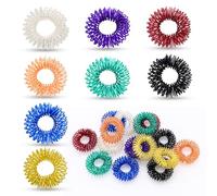 Flycppo 20 Pezzi Anelli per Agopressione,Anelli da Massaggio,Anello Massaggiante per le Dita,Anelli di Digitopressione Antistress per Dita da Massaggio(Multicolore)