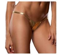Flydo Mutande Sex Elastiche Lucido Metallizzato Micro Mini Bikini Micro Perizoma Tanga String Perizoma Sexy da Donna T-Back Mutandine Perizoma