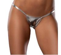 Flydo Mutande Sex Elastiche Lucido Metallizzato Micro Mini Bikini Micro Perizoma Tanga String Perizoma Sexy da Donna T-Back Mutandine Perizoma