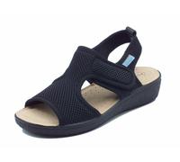 Fly Flot Sandalo Donna in Rete Elastica con Strappo Regolabile, Sottopiede in Evopell, Ciabatte, Nero, 37 EU