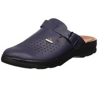 FLYFLOT ART 307 Ciabatta Ciabatte Sanitaria Sanitarie Uomo Blu Bianco Bianche Ciabatta Confort Ciabatta Pelle Fibbia Regolabile Made In Italy (43, Blu)