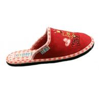 FlyFlot Pantofole in velluto, suola in feltro gommata, colore rosso, taglia 39.0,