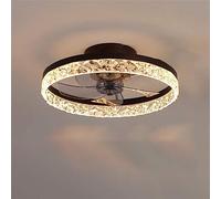 FLYFO Fan Plafoniera, Creativo Moderno LED Dimmerabile Ventilatore, Con Illuminazione e Telecomando Muto, 2 Modalità e 6 Livelli Regolabile Luci Della Camera da Letto Ufficio Ristorante (Brown)
