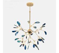 FLYFO Pietra D'agata Lampadario Moderno LED Ragazza Camera da Letto Lampada a Sospensione Altezza Regolabile Art Deco Plafoniere Sala da Pranzo Soggiorno Luce Sospesa,A,20 Heads