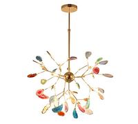 FLYFO Pietra D'agata Lampadario Moderno LED Ragazza Camera da Letto Lampada a Sospensione Altezza Regolabile Art Deco Plafoniere Sala da Pranzo Soggiorno Luce Sospesa,F,16 Heads