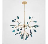 FLYFO Pietra D'agata Lampadario Moderno LED Ragazza Camera da Letto Lampada a Sospensione Altezza Regolabile Art Deco Plafoniere Sala da Pranzo Soggiorno Luce Sospesa,A,16 Heads