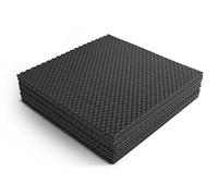 FLYFOAM | Pannello Fonoassorbente Bugnato in Poliuretano Espanso, 10 Pezzi da 100x100x3 cm, D25 con Comportamento al Fuoco HF1-UL94, per Assorbimento e Isolamento Acustico, Made in Italy