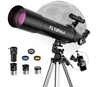 FlyGala Telescopio per bambini e adulti, apertura 80 mm, lunghezza focale 600 mm, telescopio astronomico per principianti per adulti ad alta potenza (30X-750X), telescopi rifrattore astronomico per