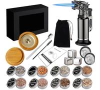 Flygragon Kit Affumicatore per Cocktail Whisky - Set con 8 Aromi di Legno e Pietre Refrigeranti - Accessori Bar per Bourbon, Regalo Uomo Padre e Fidanzato