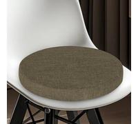 FlyGulls Confezione da 2 cuscini per sedie da pranzo, spessi, antiscivolo, rotondi, per sgabelli da cucina, con cerniera nascosta, design cachi (40,6 cm)