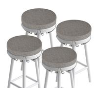 FlyGulls Set di 4 cuscini rotondi per sgabelli da bar con rivestimento antiscivolo e lacci, con coperture lavabili, cuscini per sedie ad alta densità per bistrot, per sedie in legno e metallo, 30,5 cm
