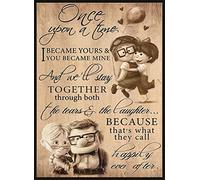Flyhaw Poster con scritta "To My Wife" "Carl and Ellie" Once Upon a Time I Became Yours You Became Mine", in metallo, stile retrò, decorazione per la casa, per soggiorno, negozio, decorazione da parete, 20,3 x 30,5 cm