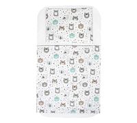 FlyIdeas Lenzuola Next to Me 83x50 cm, 100% Cotone - Set Biancheria Completo con Coprimaterasso Impermeabile - Lenzuola Compatibili Next2Me 50x83 / 80x50, Orsetti