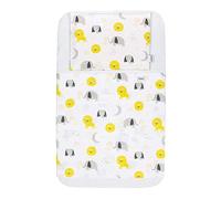 FlyIdeas Lenzuola Next to Me 83x50 cm, 100% Cotone - Set Biancheria Completo con Coprimaterasso Impermeabile - Lenzuola Compatibili Next2Me 50x83 / 80x50, Elefantini