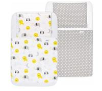 FlyIdeas Lenzuola Next2Me Set MAXI 8 pz, 100% Cotone con 2 Lenzuola Sotto, 2 Traverse Salva Pipi, 2 Lenzuola Sopra & 2 Federe Cuscino per Culle Fianco Letto Neonato e simili (Baby Animals, 83x50 cm)