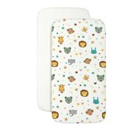 FlyIdeas Set 2 Lenzuola con Angoli Culla Neonato 90x50 cm - 100% Cotone Morbide e Traspiranti - Compatibili con Culla Next to Me e Kinderkraft Neste Up (Jungla, 90x50 cm)