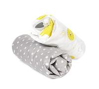 Flyideas Set 2 Lenzuola con Angoli per Carrozzina Navicella Neonato 75x35 cm - 100% Cotone Morbido e Traspirante, Adatte a Passeggini e Trio, Elefantini