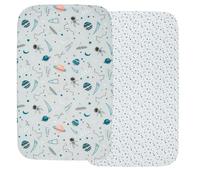 FlyIdeas Set 2 Lenzuola con Angoli per Lettino 140x70 cm - 100% Cotone Morbido e Traspirante, Adatte a Lettini Bambini