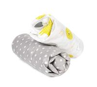 Flyideas Set 2 Lenzuola con Angoli per Next to Me 50x83 cm - 100% Cotone Morbido e Traspirante, Adatte a Culle Co-Sleeping, Elefantini