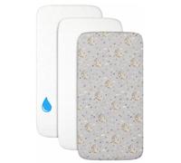 FlyIdeas Set 2 Lenzuola per Next to Me 50x83 cm 100% Cotone + 1 Coprimaterasso Impermeabile Lenzuola Compatibili Next2Me Morbide e Traspiranti