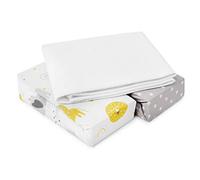 FlyIdeas Set 2 Lenzuola per Next to Me 50x83 cm 100% Cotone + 1 Coprimaterasso Impermeabile Made in Italy Lenzuola Compatibili Next2Me Morbide e Traspiranti (Baby Animals, 83 x 50 cm)