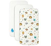 FlyIdeas Set 2 Lenzuola per Next to Me 50x83 cm 100% Cotone + 1 Coprimaterasso Impermeabile Made in Italy Lenzuola Compatibili Next2Me Morbide e Traspiranti (Jungla, 83 x 50 cm)