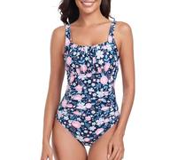 FLYILY Costumi da Bagno da Donna Ruched One Piece Costumi da Bagno Intero con Controllo della Pancia Push Up Beachwear Swimwear(PinkFlower,XXL)