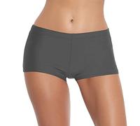 FLYILY Donna Pantaloncini da Bagno Rapida Pantaloncini da Bagno più Gamba Calibro Pantaloncini Alto Pettinato(Grey,L)
