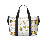 Flying Bees Daisy Honey Patterned Duffel Bag Borsetta, può essere indossato a tracolla o spalla, adatto per viaggi e campeggio.