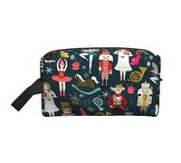 Flying Bees Daisy Honey Print Storage Bag - Borsa da viaggio resistente, organizer portatile per trucchi e cosmetici con cerniera, Schiaccianoci Balletto di Natale Danza, taglia unica