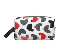 Flying Bees Daisy Honey Print Storage Bag - Borsa da viaggio resistente, organizer portatile per trucchi e cosmetici con cerniera, Creative Cartoon Chicken, taglia unica