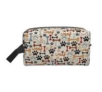Flying Bees Daisy Honey Print Storage Bag - Borsa da viaggio resistente, organizer portatile per trucchi e cosmetici con cerniera, Stampa di ossa e zampe., taglia unica