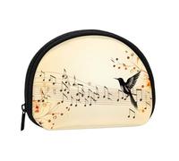 Flying Bird - Mini portamonete con note musicali e mini portamonete con cerniera, per monete, chiavi, si può anche riporre piccoli oggetti che si desidera, Nero , Taglia unica, Portamonete