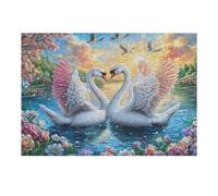Flying Bird White Swans Puzzle 300 Pezzi Dolomiti Per Adulti Pool Lotus Avian Cartone Di Alta Qualità Colori Vividi Per Decorazione Murale Da Passatempo Edizione Limitata Top Vendita 300 PCS