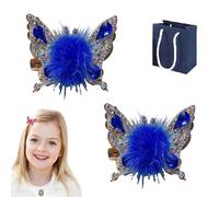 Flying Butterfly Hairpin, Sweet Shiny Rhinestone Butterfly Hair Clips, 2025 New Alloy Small Plush Butterfly Hair Clips Moving Wings Butterfly Hairpins, for Girls Women Hair Styling (F)
