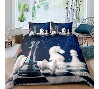 Flying Chess Copripiumino Testa di Cavallo Internazionale Scacchi Da Letto Set Geometrica A Righe Copripiumino Morbido Moda Scacchiera Gioco Copriletto Singola Cerniera
