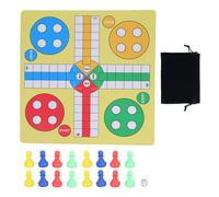 Flying Chess Set, Rubber Cloth Board Game, 35x35cm with 16 Pieces and Dice - Portatile e Resistente, Facile da Ripiegare, Ideale per Famiglia e Viaggi