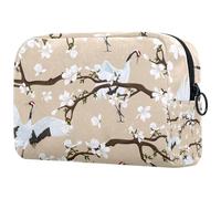 Flying Cranes and Blooming Magnolia Trousse da donna, borsa da viaggio per articoli da toeletta grande, pratica borsa organizer con cerniera, Multi, 18.5x7.5x13cm/7.3x3x5.1in, Beauty case