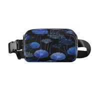 Flying Dente di leone Blu Nero Moda Marsupio Borsa a Tracolla per Donne Uomini Multiuso con Cinghia Regolabile per Viaggi Vacanze Corsa Mandiles para mujer de cocina