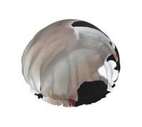 Flying Dove Print Shower Essentials Cofano da donna, grande, lavabile, fascia elastica per capelli da bagno