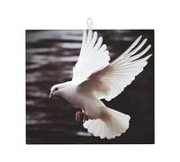 Flying Dove - Tappetino scolapiatti super assorbente, con gancio, facile da pulire, accessori da cucina, scolapiatti per piatti, 45,7 x 40,6 cm