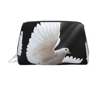 Flying Dove - Trousse da viaggio con stampa, portatile, con tre scomparti interni per accessori, Argento, One Size