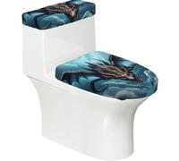 Flying Dragon - Copriwater morbidi, 2 pezzi, elastici, riutilizzabili, per WC a forma di U, decorazione per il bagno