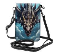 Flying Dragon Piccola borsa a tracolla per telefono da donna in pelle PU portafoglio con slot per carte di credito cinturino regolabile