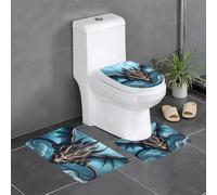 Flying Dragon Set Di Tappeti Da Bagno 3 Pezzi Assorbente Zerbino Lavabile Tappeto Con Profilo A U Per Toeletta Doccia La Casa